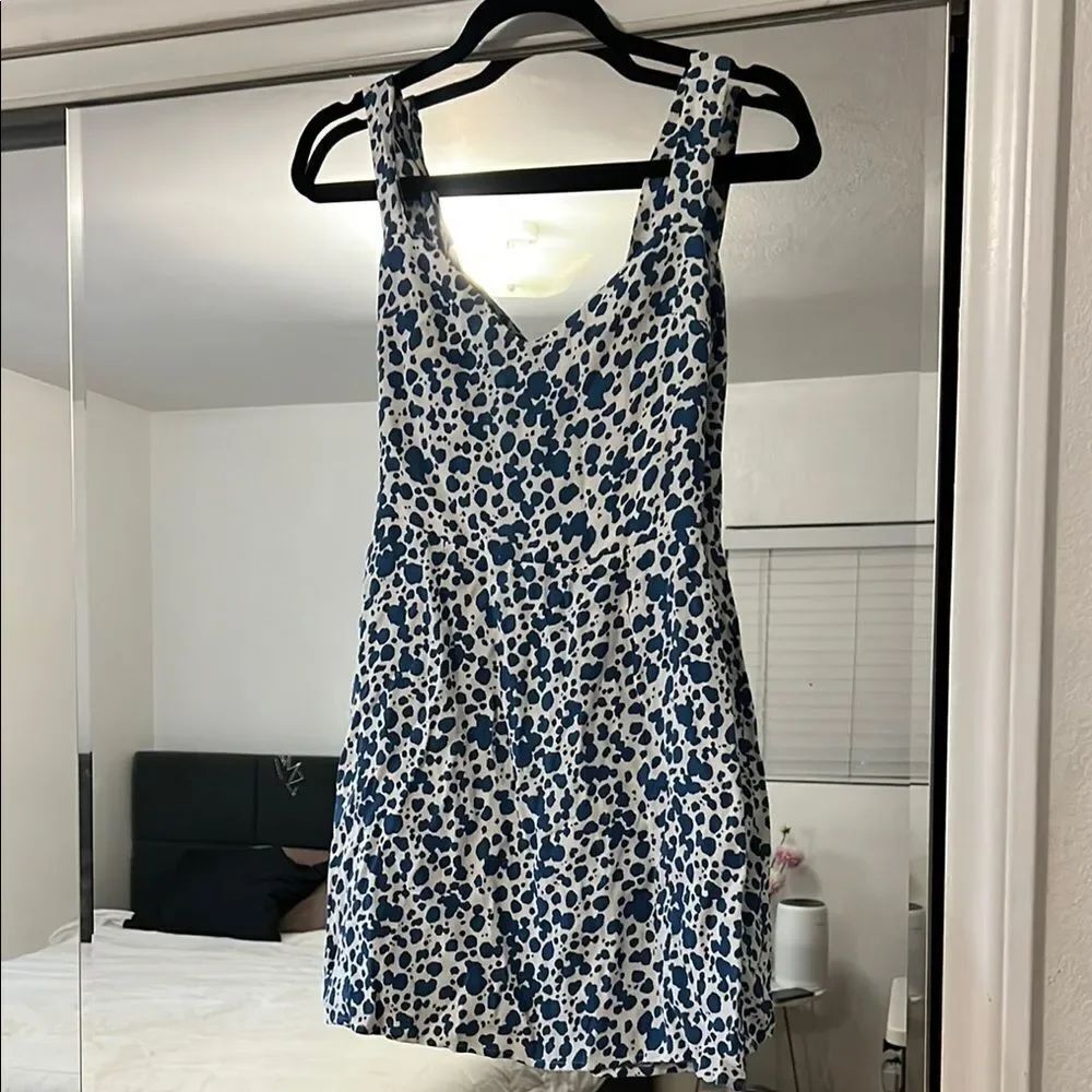 Reformation Black and White Sheath Mini Dress V-Neck Sleeveless